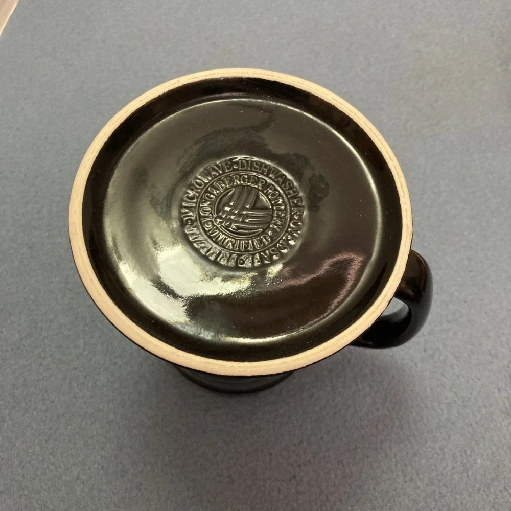 Longaberger Pottery Woven Traditions Ebony Vitrified 6.5